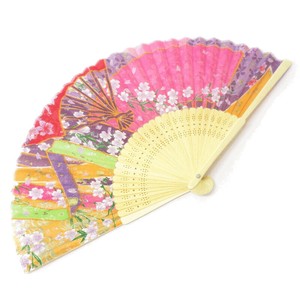 Japanese Fan Pink Silk Folding Fan