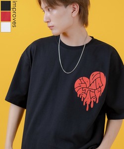 【SIDEWAYSTANCE】ドリップロゴハート半袖Tシャツ