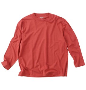 Mc.S.P ビッグサイズ メンズ オーガニックコットンクルーネック長袖Tシャツ レッド  3L 4L 5L 6L 7L
