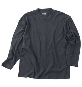 Mc.S.P ビッグサイズ メンズ オーガニックスムース起毛ハイネック長袖Tシャツ チャコール杢  4L 7L