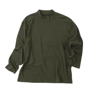 Mc.S.P ビッグサイズ メンズ オーガニックスムース起毛ハイネック長袖Tシャツ カーキ  3L 6L 7L 8L