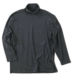 Mc.S.P ビッグサイズ メンズ オーガニックスムース起毛タートルネック長袖Tシャツ チャコール杢  4L 7L