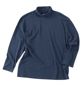 Mc.S.P ビッグサイズ メンズ オーガニックスムース起毛タートルネック長袖Tシャツ ネイビー杢  4L 6L 7L