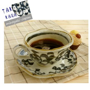 染付タコ唐草　コーヒー碗皿　美濃焼　日本製