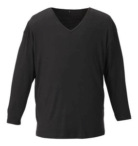 Heatchanger ビッグサイズ メンズ 長袖VTシャツ ブラック  3L 4L 5L 6L 7L 8L
