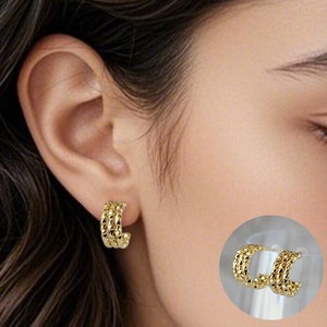 Pierced Earringss Stainless Steel Sparkle