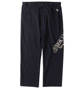 GLADIATE ビッグサイズ メンズ 刺繍ブロックジャガードパンツ ブラック  100 120 130