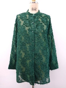 衬衫 花朵 蓝色 雅卡尔织布 薄纱 花卉图案 衬衫