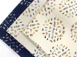 〈生地〉3色展開 【Hi! my zooシリーズ】動物柄　日本製 綿100%　オックス プリント B柄