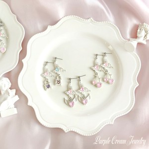 Pierced Earrings Silver Post Earrings Cherry