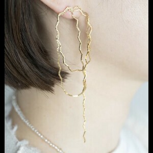 Pierced Earrings Titanium Post Asymmetrical Lightweight