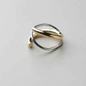 Silver-Based Plain Ring Bicolor Rings