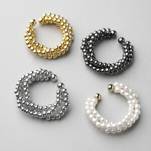 韓国　アクセサリー　　ゴールド　シルバー　　シンプル　リング 2way