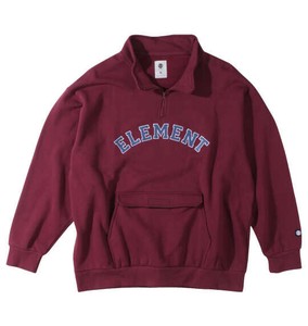 ELEMENT ビッグサイズ メンズ UNIVハーフジップスウェット バーガンディ  4L 6L