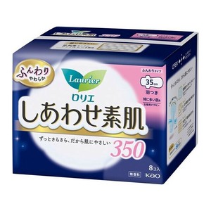 【医薬部外品】ロリエ　しあわせ素肌　特に多い夜用　35cm　羽つき 8コ