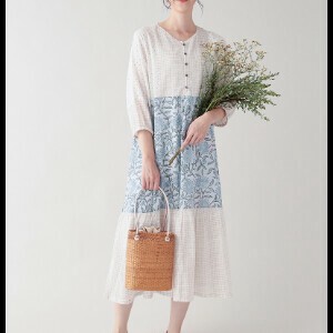 Casual Dress Patchwork Indian Cotton Block Print