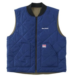 BEN DAVIS ビッグサイズ メンズ リバーシブルリブカラーベスト ネイビー×カーキ  4L 5L