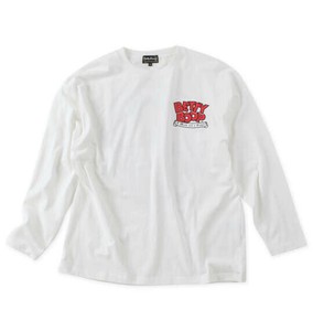 BETTY BOOP ビッグサイズ メンズ 天竺プリント長袖Tシャツ オフホワイト  4L 5L