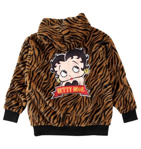 BETTY BOOP ビッグサイズ メンズ フェイクファーフルジップパーカージャケット タイガー  3L 4L 5L 6L