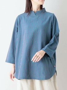 カディ・ヒッコリーコットン　ロングブラウス【インド綿】