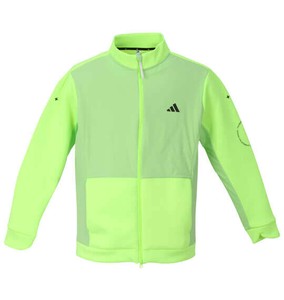 adidas golf ビッグサイズ メンズ ダンボールニットファブリックミックスフルジップジャケット