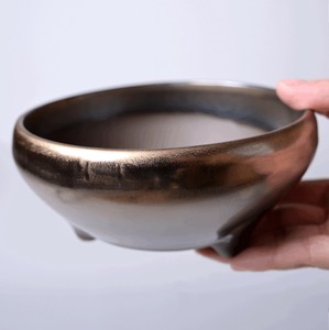 【日本製プランター/瀬戸焼盆栽鉢】＊50036 TEPPATU PLANTER 6" BRONZE
