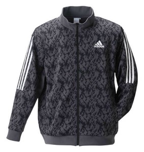 adidas ビッグサイズ メンズ 総柄ウォームアップジャケット カーボン  7XO 8XO