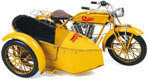 ブリキのおもちゃ(side car yellow)　27527