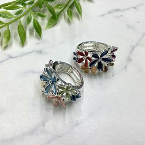 リング　指輪　個性的　ビジュー　シルバー　お花　フラワー　カラフル