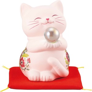Piggy-bank Pink Cat Flowers L size
