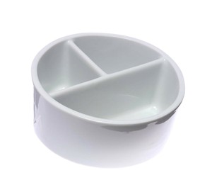 墨運堂　　　陶器　丸筆洗　3穴　15.0cm　26507