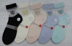 25SS 数量限定【奈良産】テグスソックス　抗菌防臭糸　バラブーケワンポイント
