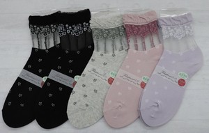 25SS 数量限定【奈良産】テグスソックス　抗菌防臭糸　レース調