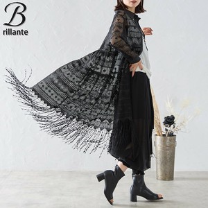 フリンジレースシアー前開きブラウス 羽織アウター 2025新作ss春夏　BRILLANTE東京（194685）