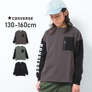 【2025春】CONVERSE 別注CONVERSEポケット付袖ロゴロングTシャツ カットソー ゆったり 子供服 男の子