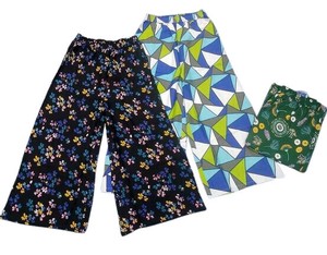 Full-Length Pant Floral Pattern Rayon Wide Pants