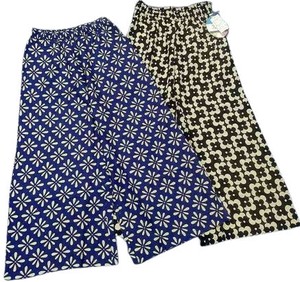 Full-Length Pant Patterned Retro Pattern Rayon Wide Pants