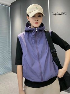 【定番商品】早い者勝ち フード付き ベスト レディース カジュアル タンクトップ