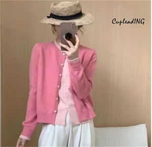 【定番商品】韓国ファッション フェイク2ピース カーディガン レディース カットソー ニットトップス