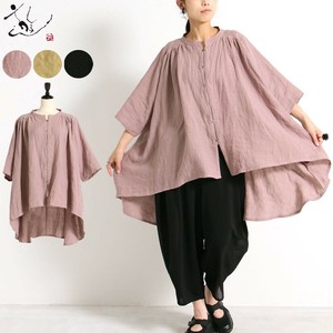 Button Shirt/Blouse Shirtwaist Linen Made in Japan