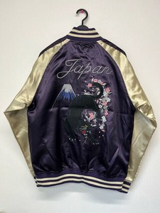 ※※『予約販売‼‼8月入荷予定』☆☆当社実績アイテム☆☆　ポリサテン裏付スカジャン(黒豹)