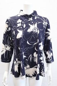 T 恤/上衣 针织衫 新商品 2025年 轻薄 印花 7分袖 花卉图案