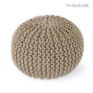 クッション　ニットプフ　ベージュミックス 14219860064