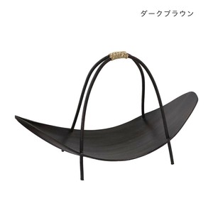パームリーフトレイ ハンドル付 ダークブラウン 10223810336