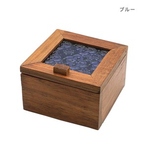 ウッド&エンボスガラス ボックスS ブルー 10724811375