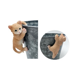 フレンドリーマスコット　ひっかけキャットBR横向き左　/オブジェ　飾り　ガーデン　庭