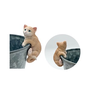 フレンドリーマスコット　ひっかけキャットBR横向き右　/オブジェ　飾り　ガーデン　庭