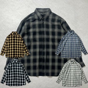 オンブレチェックダッドシャツ