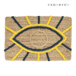 ジュートマット アイ イエローネイビー 14223875299