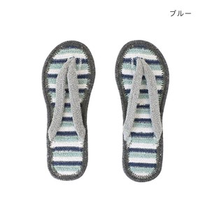 リサイクルコットンサンダル S ボーダー ブルー 14223546080